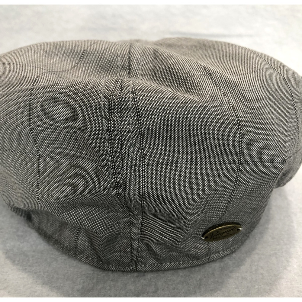 Penguin Newsboy Size M/L Gray Striped Plaid Golf Cap Driving Classic Hat - Picture 2 of 6
